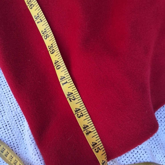 Vintage Valentine red wool overcoat with velvet collar 14 - Picture 8 of 16